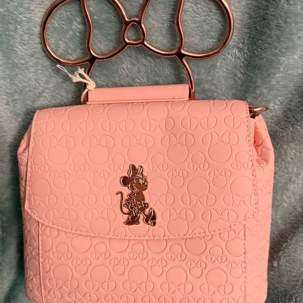 Loungefly Disney Minnie Mouse Embossed Blush Crossbody Bag